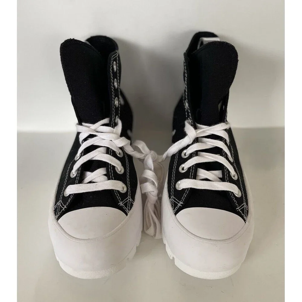 Converse Women Chuck Taylor All Star Platform Black White Canvas Shoes Size 9